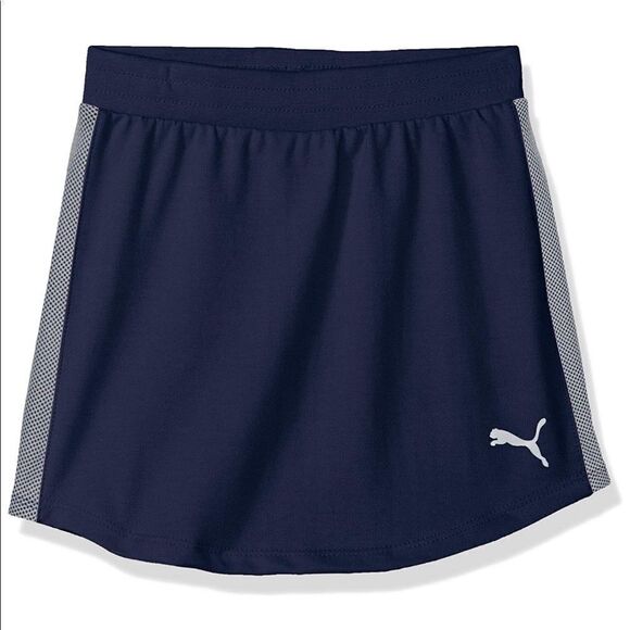 New w tags PUMA Logo Skirt Blue Gray Girls Sz 6 - Picture 1 of 6